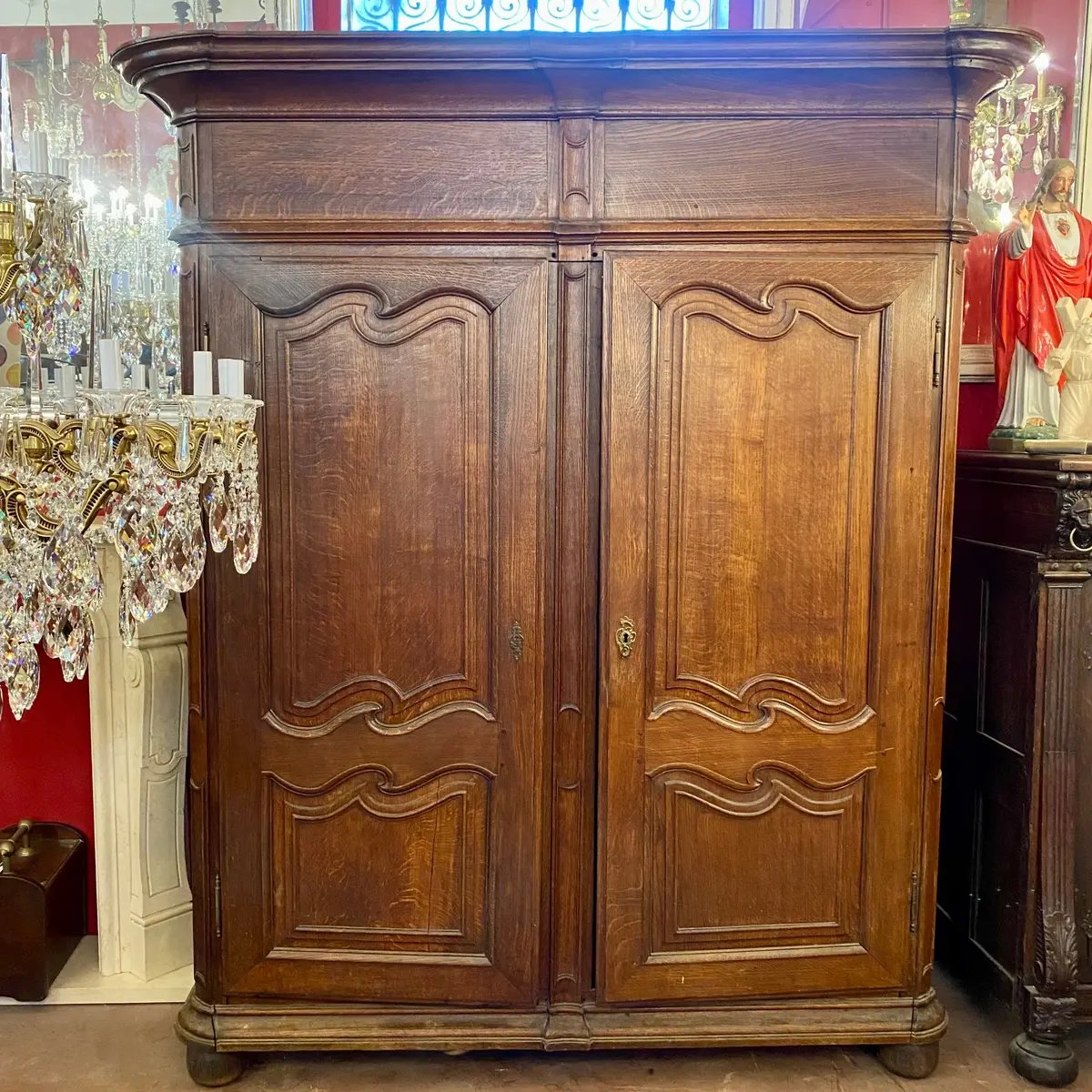 Large Antique Oak Linen Cabinet -Sold 1