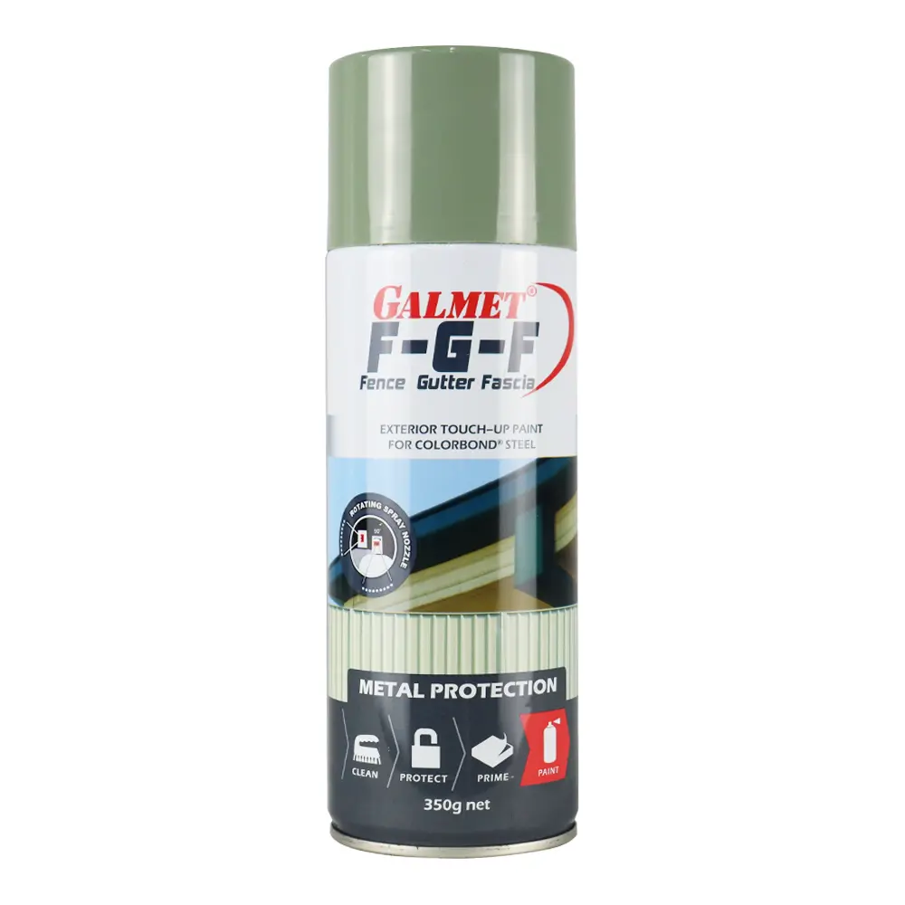 Galmet Fence Gutter Fascia Fgf Colorbond 350G Spray Paint Aerosol Pale Eucalypt 1