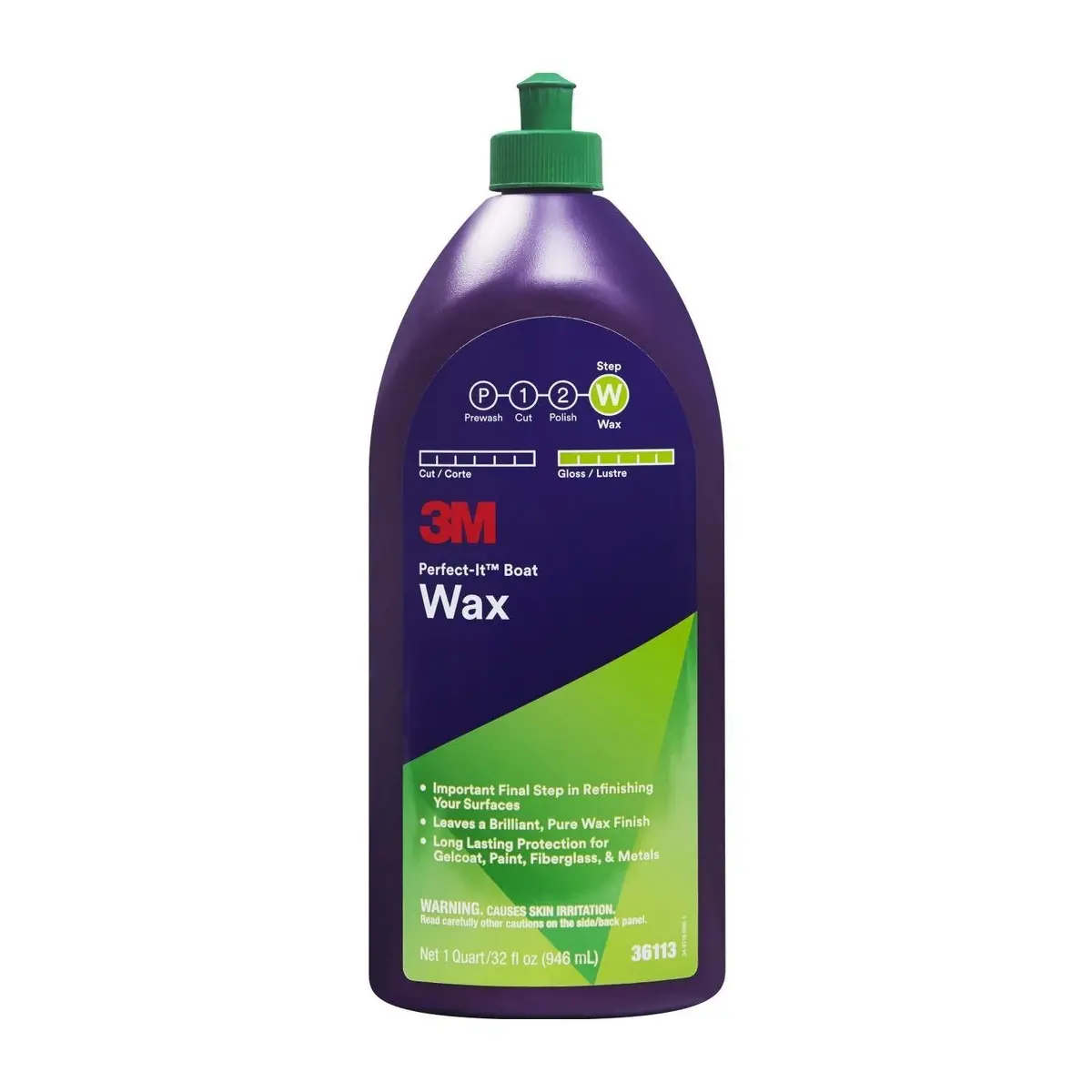 3M Perfect-It Boat Wax 946Ml Gloss Carnauba Gelcoat Paint Fiberglass Metal 36113 1