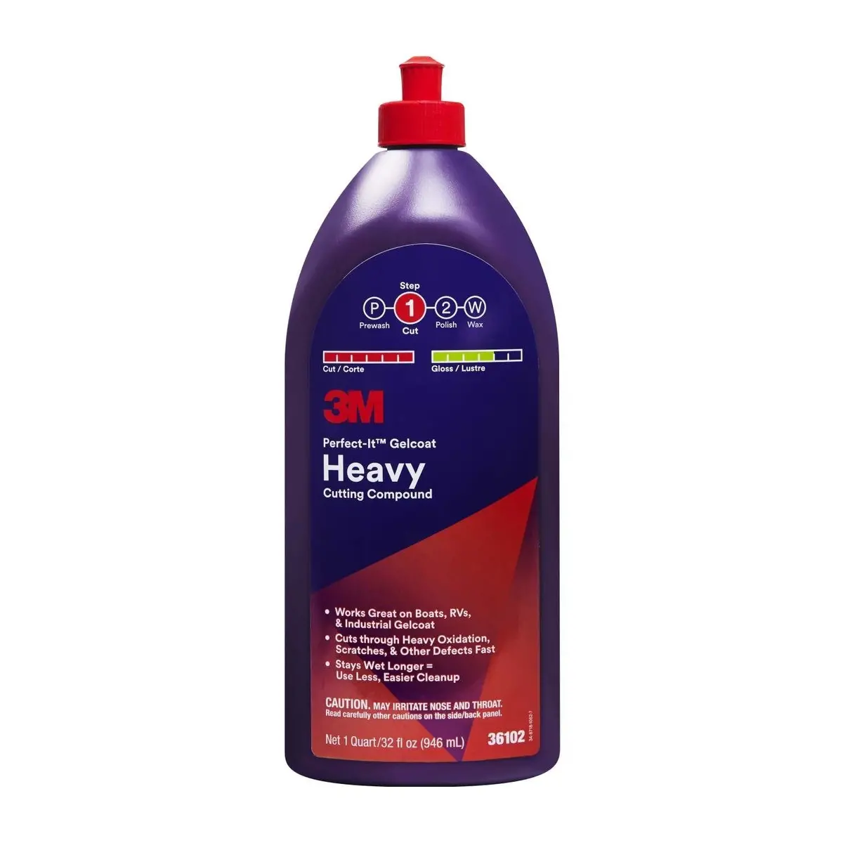 3M 36102 Perfect-It Gelcoat Heavy Cutting Compound 946Ml Boat Rv Industrial Scratches 1
