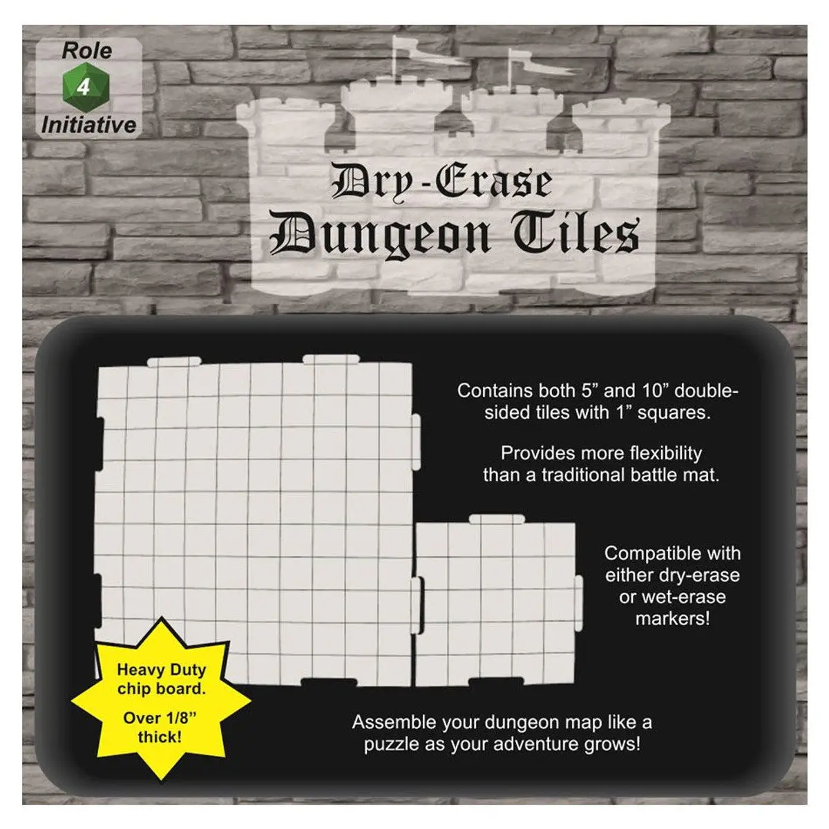Dry-Erase Dungeon Tiles Combo Pack 5"/10" (21) 1