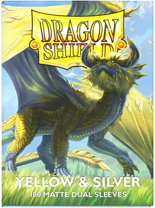 Dragon Shield: Dual Matte Sleeves – Yellow And Silver (100 Count) 1