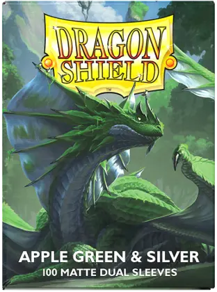 Dragon Shield: Dual Matte Sleeves – Apple Green And Silver (100 Count) 1