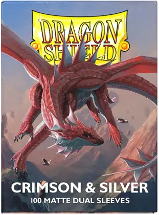 Dragon Shield: Dual Matte Sleeves – Crimson And Silver (100 Count) 1