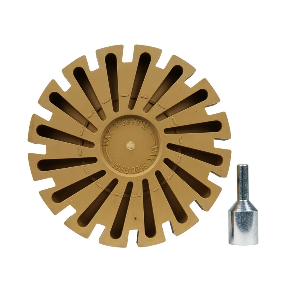Sar Slim Caramel Tractor Erasor Wheel 4" With Drill Arbour 1