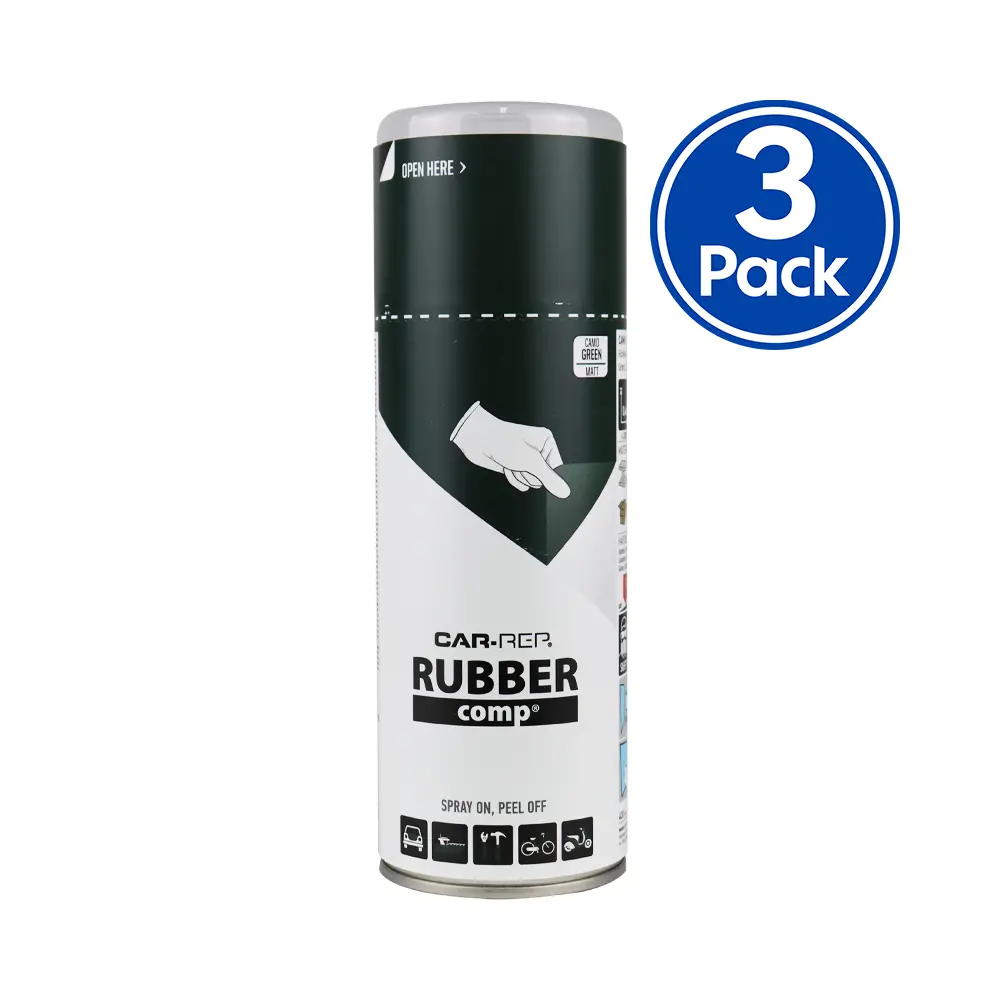Car-Rep Rubber Comp Removable Plasti Dip Paint 400Ml Matte Camo Green X 3 Pack 1