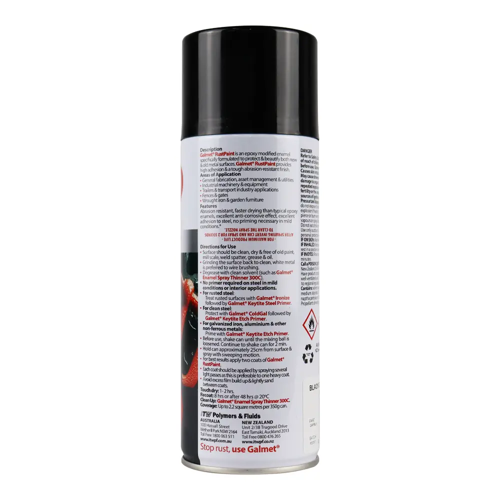 Galmet® Rustpaint Epoxy Enamel 350G Black 2