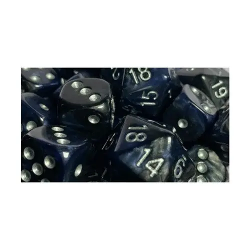 Role 4 Initiative: Shimmer Dice Poly Set Shimmering Gloom W/Arch'd4, Silver 1