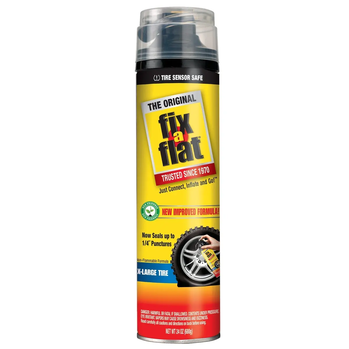Fix-A-Flat Aerosol Tire Inflator Eco-Friendly Formula Extra Large Xl Tire 680G 1
