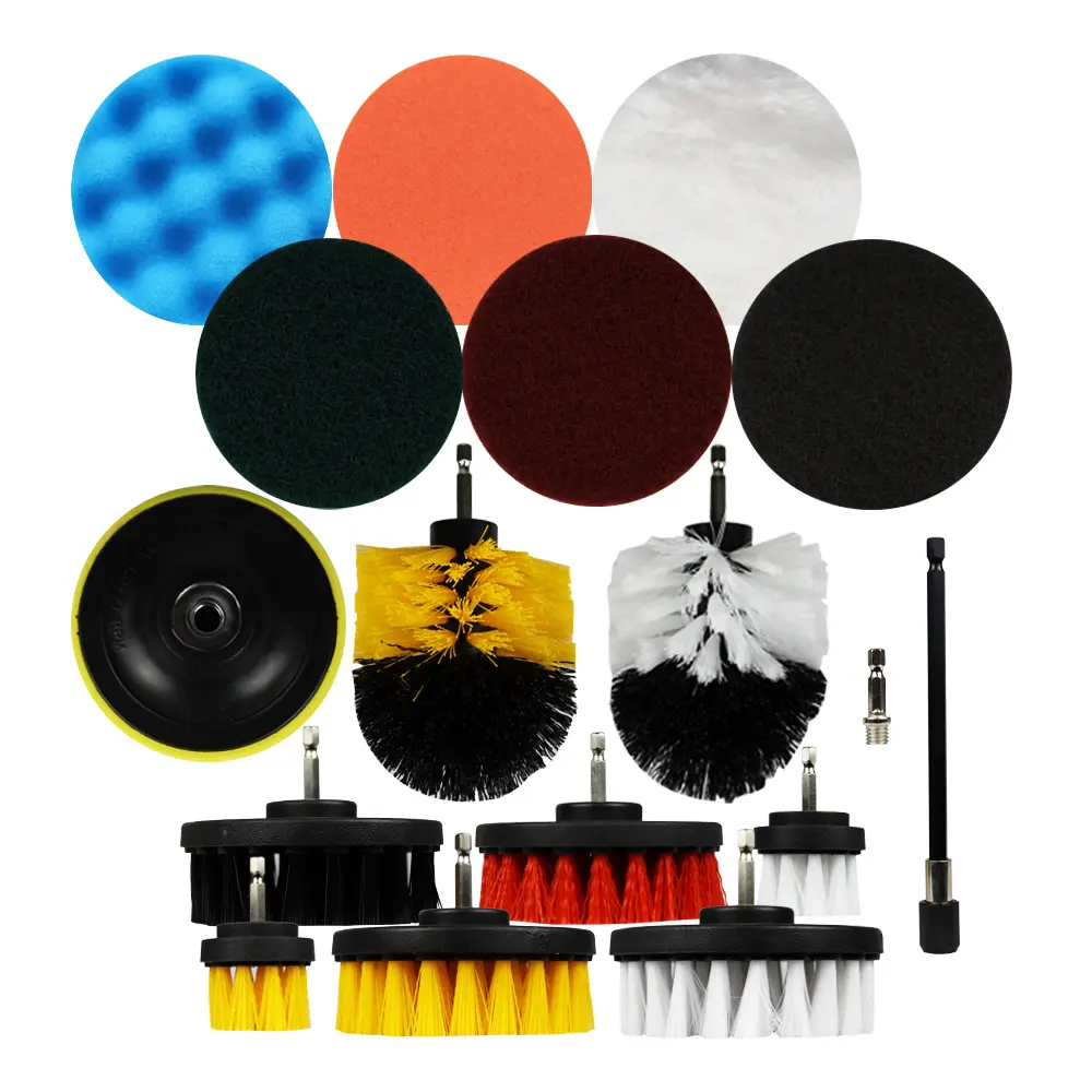 Professional Detailing Drill Brush Attachment Kit 22 Piece Wheel Bumper Bar 1