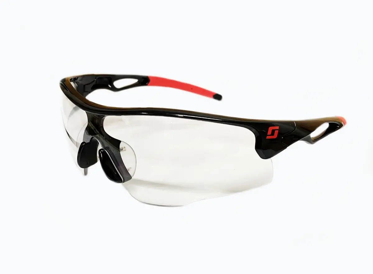 3M Scott Safety S714c Draft Spectacles Black Red Frame With Clear Lens Glasses 1