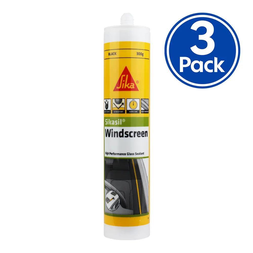 Sika Sikasil Windscreen Automotive Bonding Glass Sealant 300Gm Black X3 1