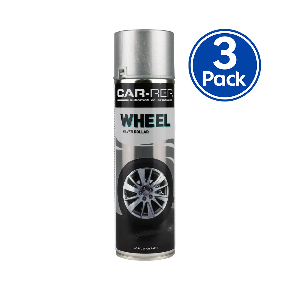 Car-Rep Professional Automotive Acrylic Aerosol 500Ml Wheel Silver Dollar X 3 Pack 1