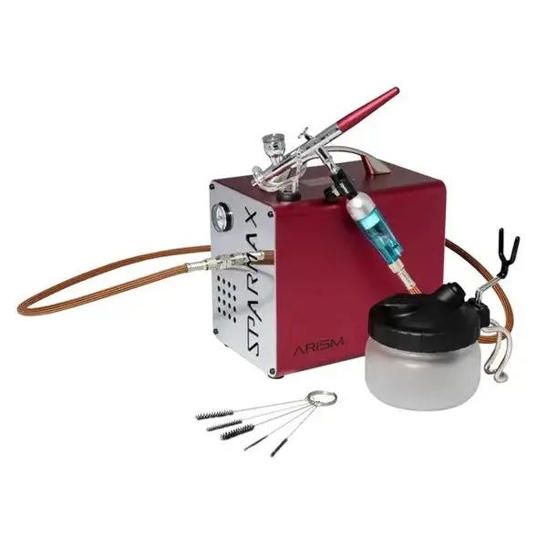 Sparmax Arism Sp35 Airbrush Kit Cleaning Pot Compressor - Limited Edition Red 1