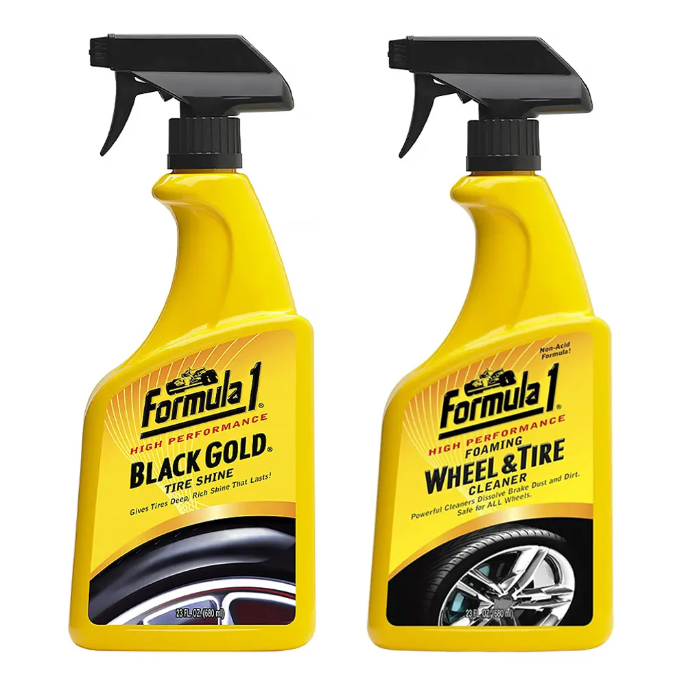 Formula 1 High Performance Black Gold Foaming Tire Cleaner & Tire Shine Kit 1
