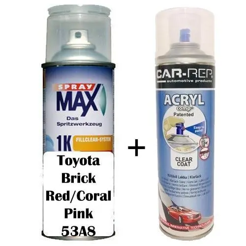 Auto Touch Up Paint For Toyota Brick Red/Coral Pink 53A8 Plus 1K Clear Coat 1