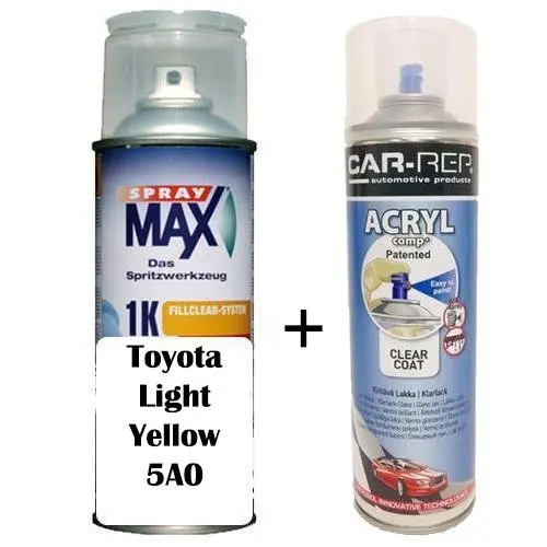Auto Touch Up Paint For Toyota Light Yellow Code 5A0 Plus 1K Clear Coat 1