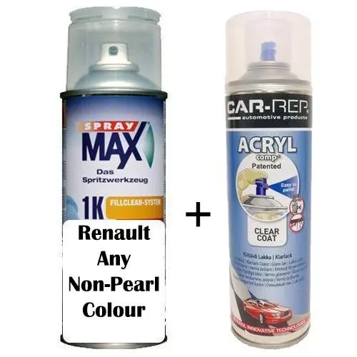Auto Touch Up Paint Renault Any Non Pearl Colour Plus 1K Clear Coat 1