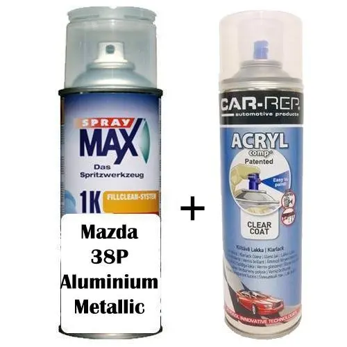 Auto Touch Up Paint Mazda 38P Aluminium Metallic Plus 1K Clear Coat 1