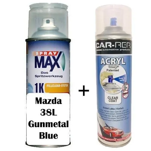 Auto Touch Up Paint Mazda 38L Gunmetal Blue Plus 1K Clear Coat 1