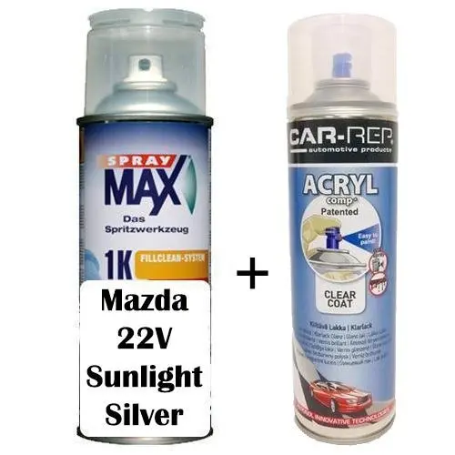 Auto Touch Up Paint Mazda 22V Sunlight Silver Plus 1K Clear Coat 1