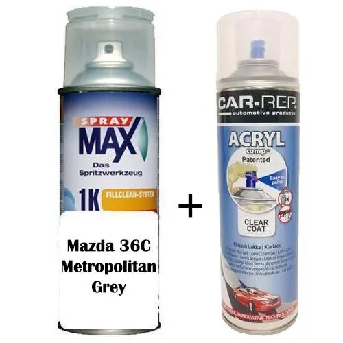 Auto Touch Up Paint Mazda 36C Metropolitan Grey Plus 1K Clear Coat 1