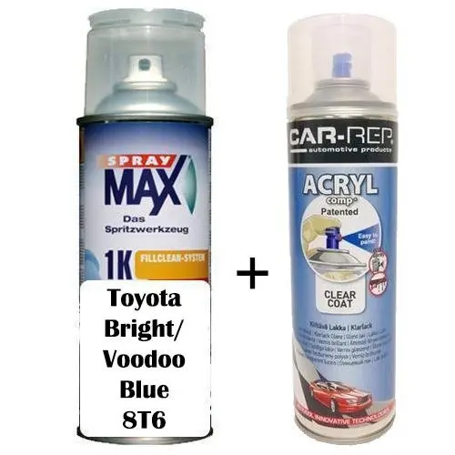 Auto Touch Up Paint For Toyota Bright/Voodoo Blue 8T6 Plus 1K Clear Coat 1