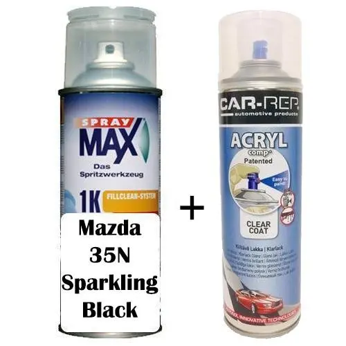 Auto Touch Up Paint Mazda 35N Sparkling Black Plus 1K Clear Coat 1