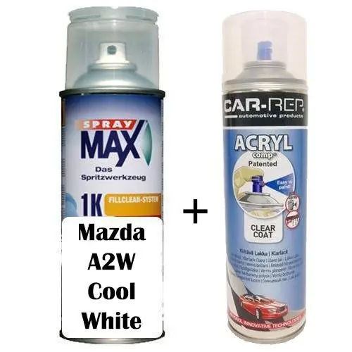 Auto Touch Up Paint Mazda A2w Cool White Plus 1K Clear Coat 1
