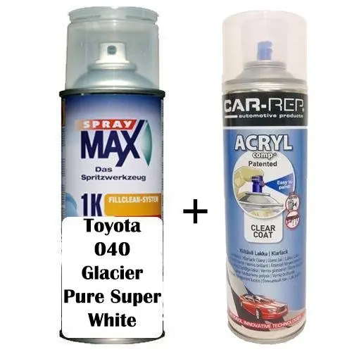 Auto Touch Up Paint For Toyota 040 Glacier Pure Super White Plus 1K Clear Coat 1