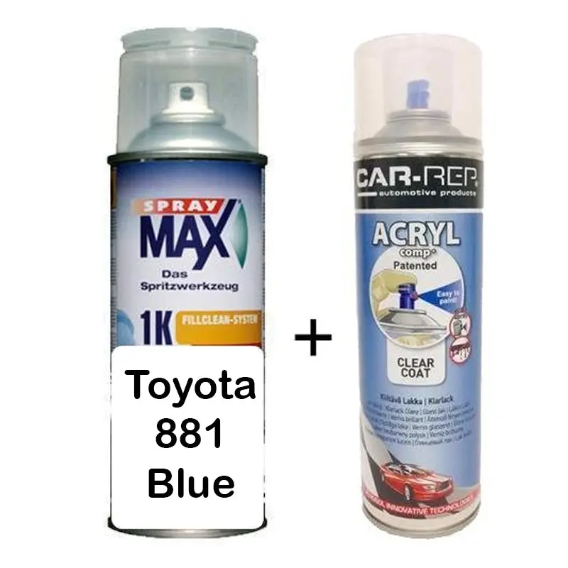 Auto Touch Up Paint For Toyota 881 Blue Plus 1K Clear Coat 1