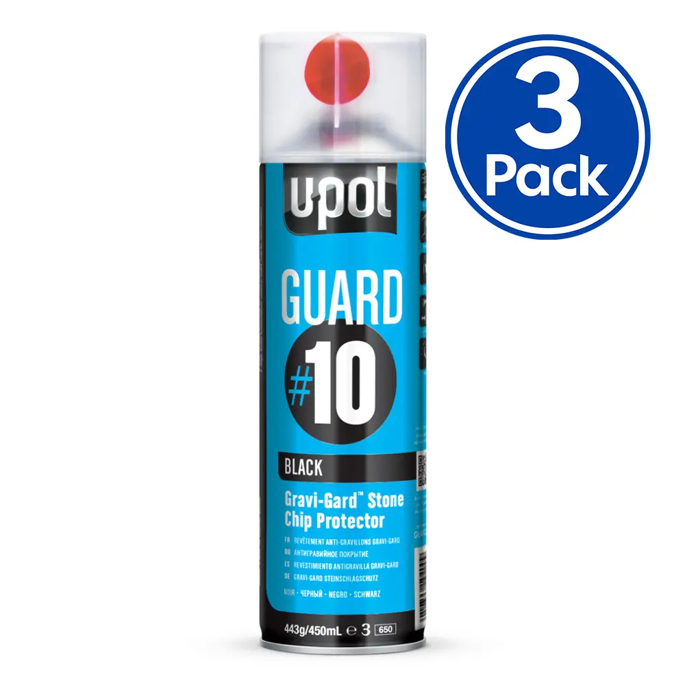 U-Pol Guard #10 Black Gravi-Gard Stone Chip Protector 450Ml X 3 Pack 1