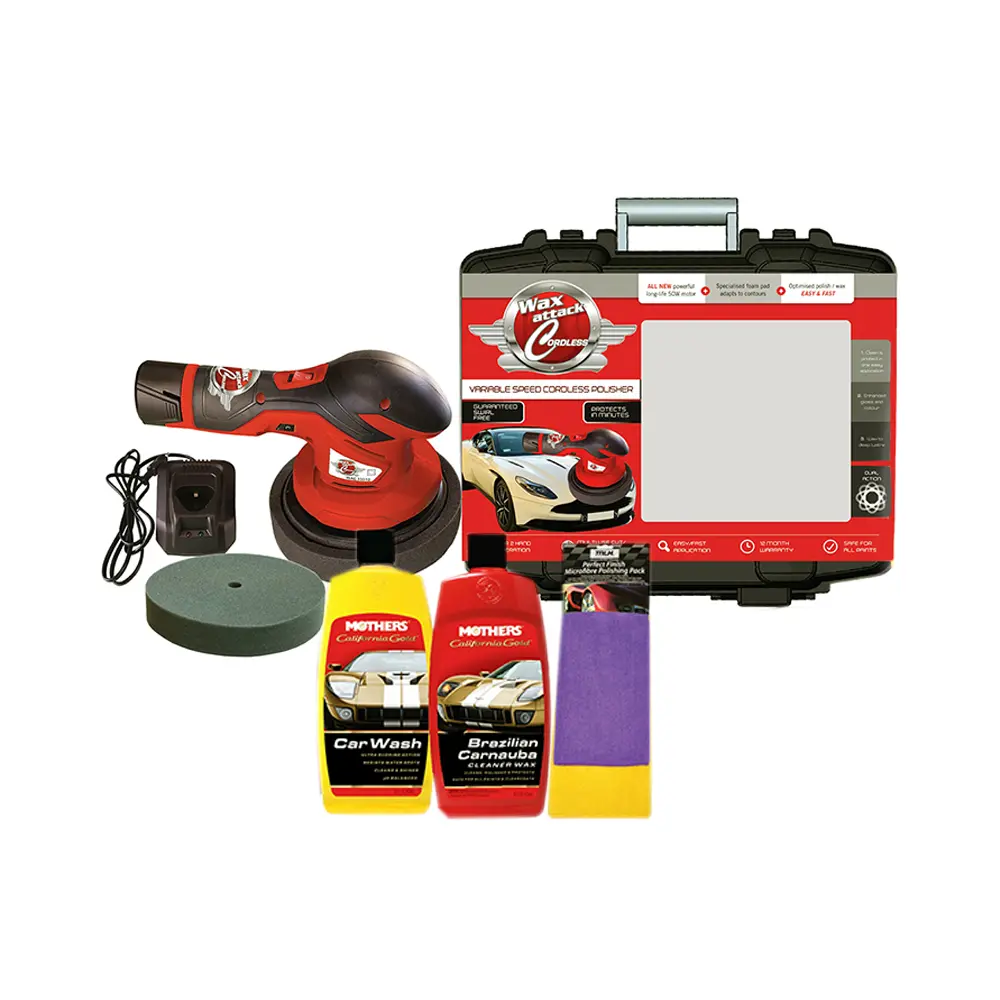 Mothers Wax Attack Cordless Polisher Kit Car Detailing 1