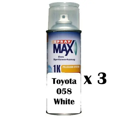 Automotive Touch Up Spray Can For Toyota 058 White Factory Colour X 3 1
