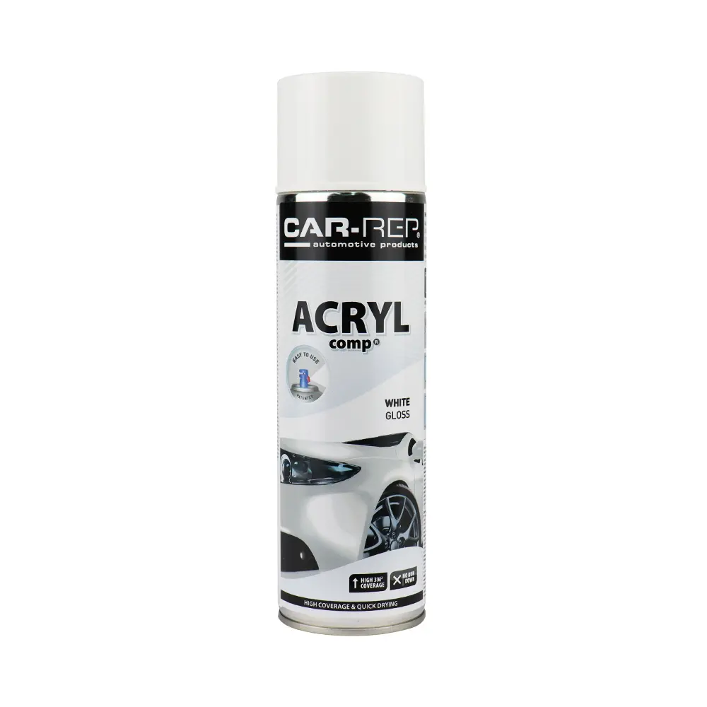 Car-Rep Professional Automotive Gloss Acrylic Aerosol 500Ml White 1