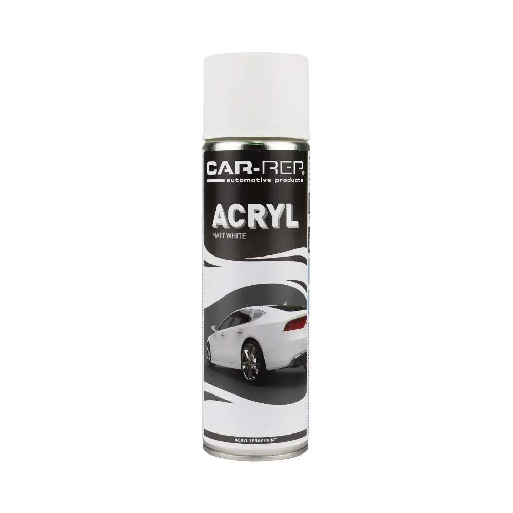 Car-Rep Professional Automotive Matt Acrylic Aerosol 500Ml White 1