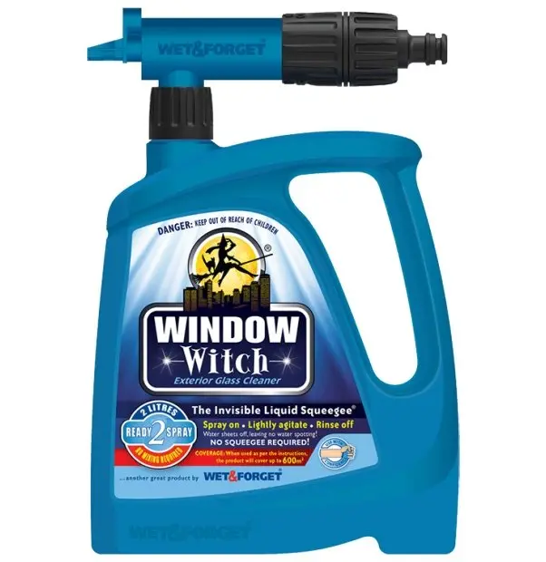 Wet And Forget Window Witch Spray On Exterior Glass Cleaner Sniper Nozzle 2L 1