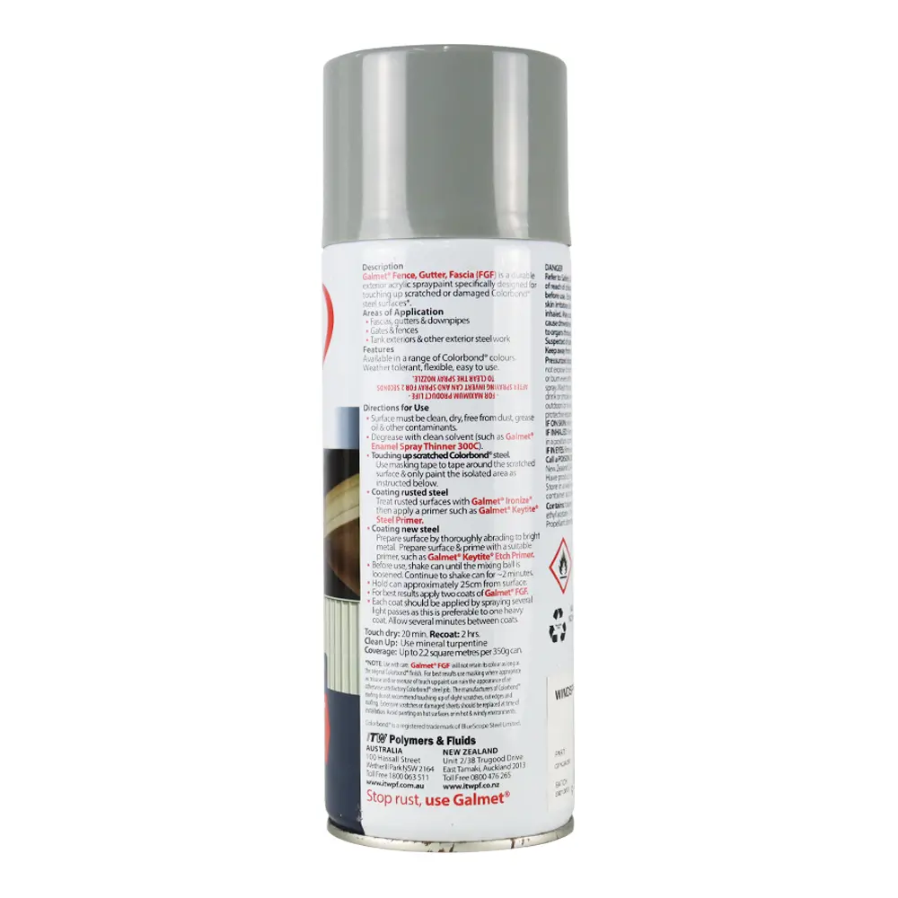 Galmet Fence Gutter Fascia Fgf Colorbond 350G Spray Paint Aerosol Windspray 2