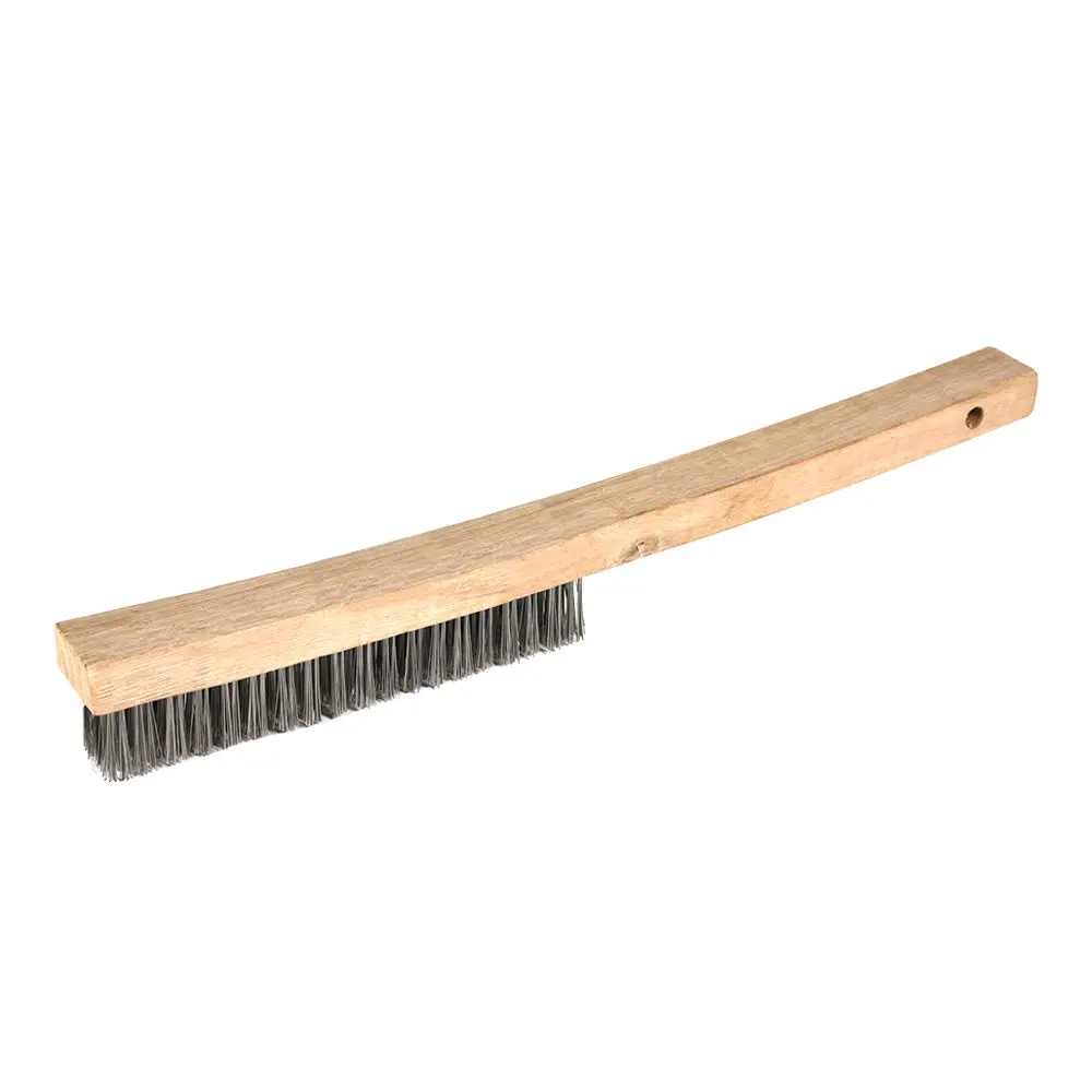 Josco Heavy Duty 5 Row Hand Held Wire Brush With Long Handle 1