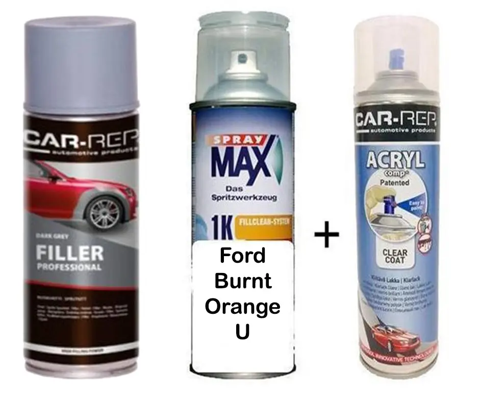 Auto Touch Up Paint Ford Burnt Orange Z 1K Clear Coat & Primer 1
