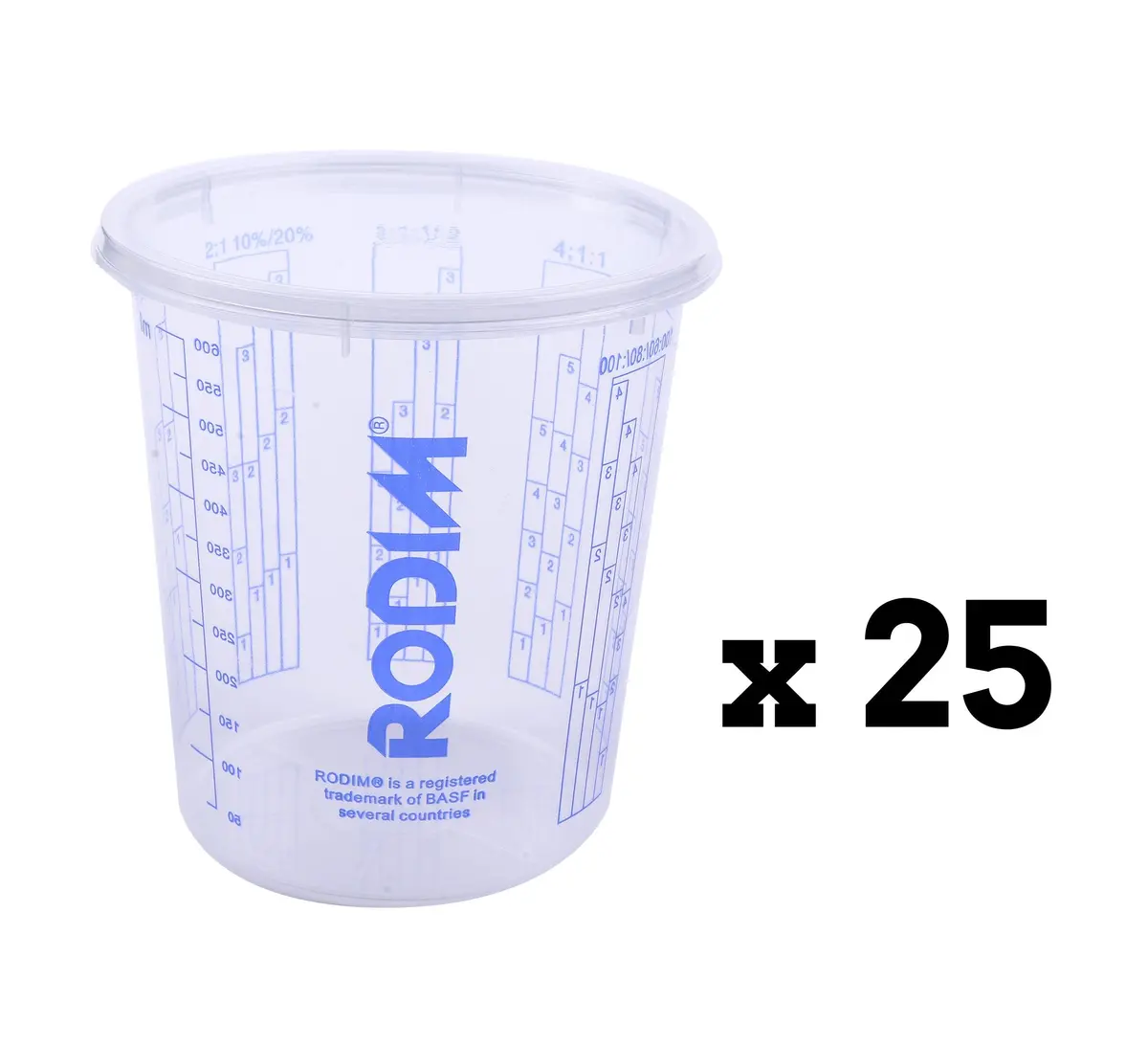 Basf Rodim Calibrated Graduated Paint Mixing Cups 600Ml X 25 Pack 1
