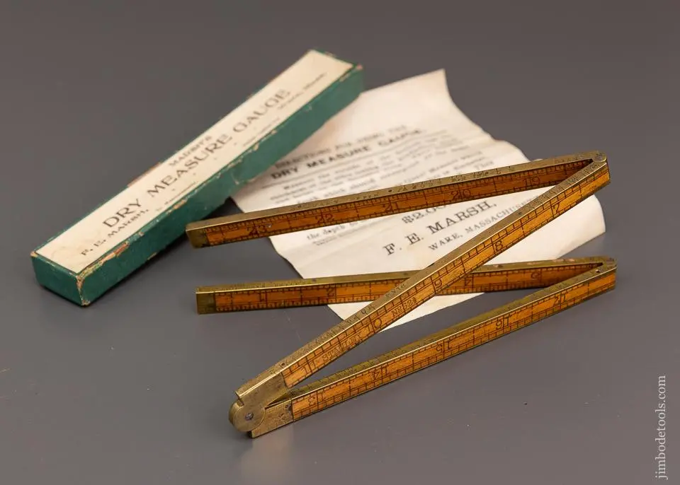 Ultra Rare! Marsh's Dry Measure Gauge Stanley Rule Near Mint In Original Box - Excelsior 87165 - As Of Dec 31 1