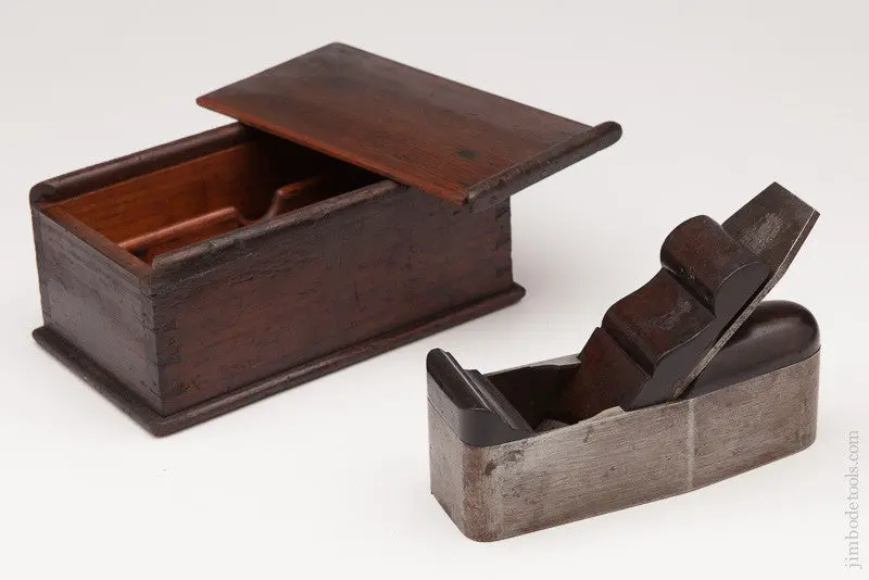Stunning! Rosewood And Iron Smooth Plane In Dovetailed Box --- 60523U 1