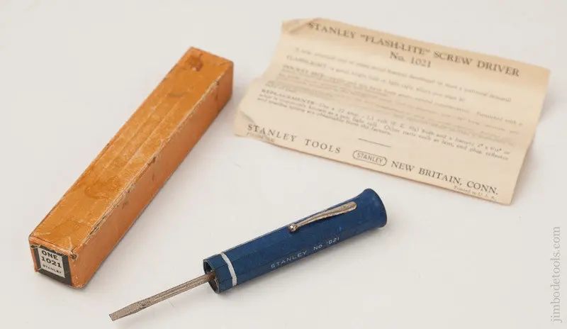Stanley No. 1021 Flashlight Screwdriver Brand New In Original Box Circa 1937-40 --- 72488U 1
