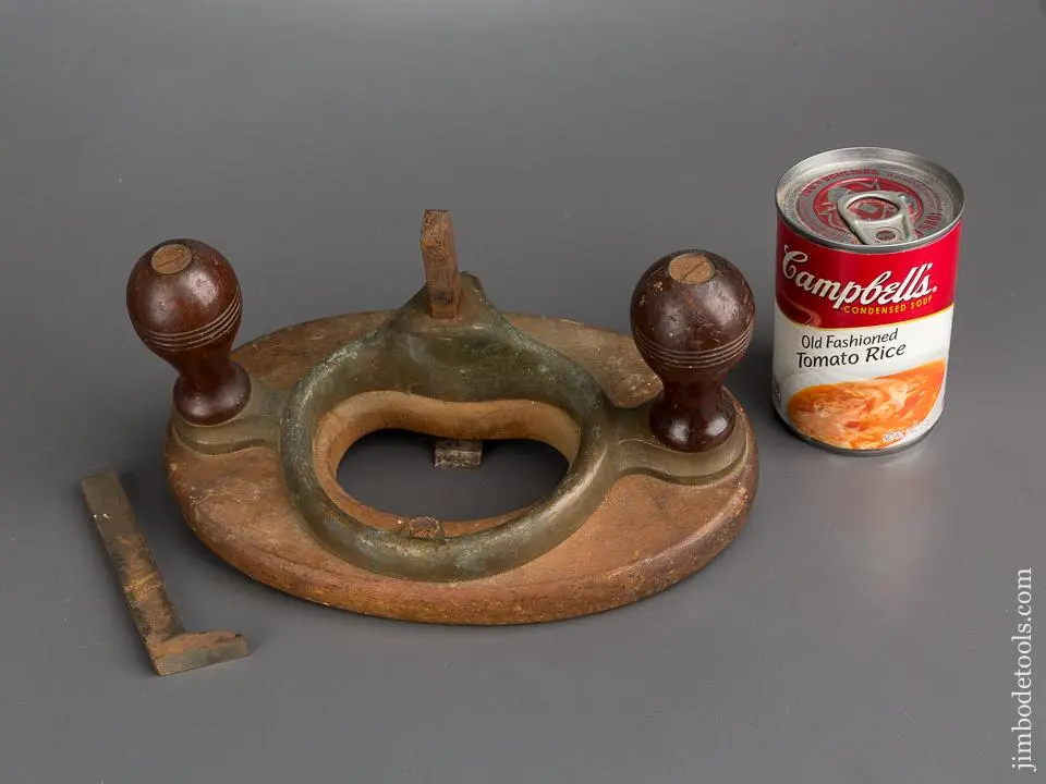 Massive! 9 3/8 Inch Brass & Wood Router Plane With Two Irons -- 82981 1