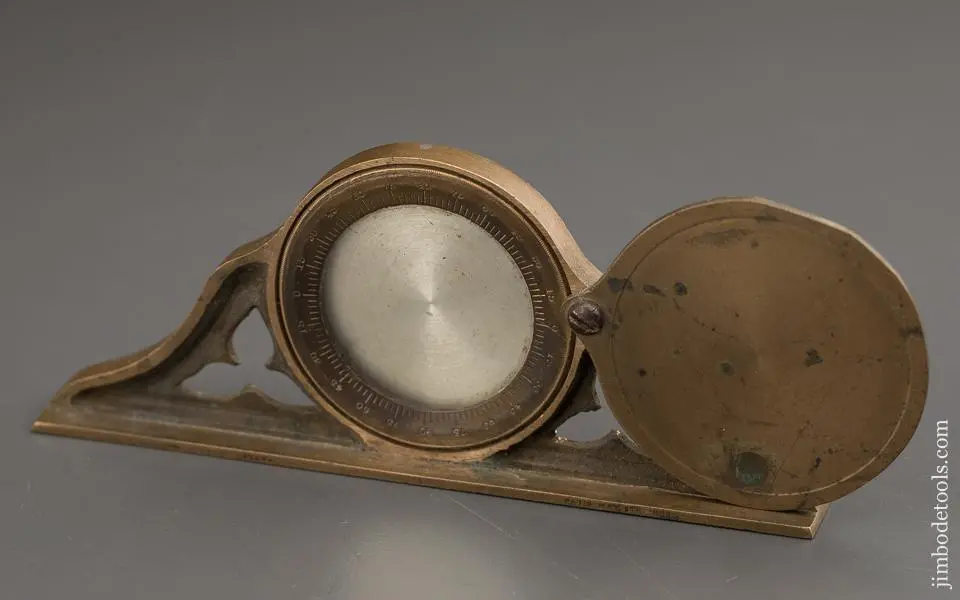 Stunning Patent Level Co. Bridgeport Ct Mantle Clock Level With Swing Away Cover Circa 1866 - 87147U - As Of Dec. 11Th 1