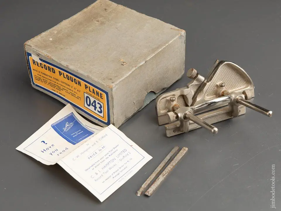 Record No. 043 Plough/Plow Plane Mint In Original Box -- 90946 1