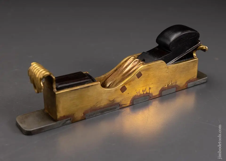 Remarkable Narrow Miter Plane In Gunmetal, Steel, And Ebony! - Excelsior 94623 - As Of Dec 9 1