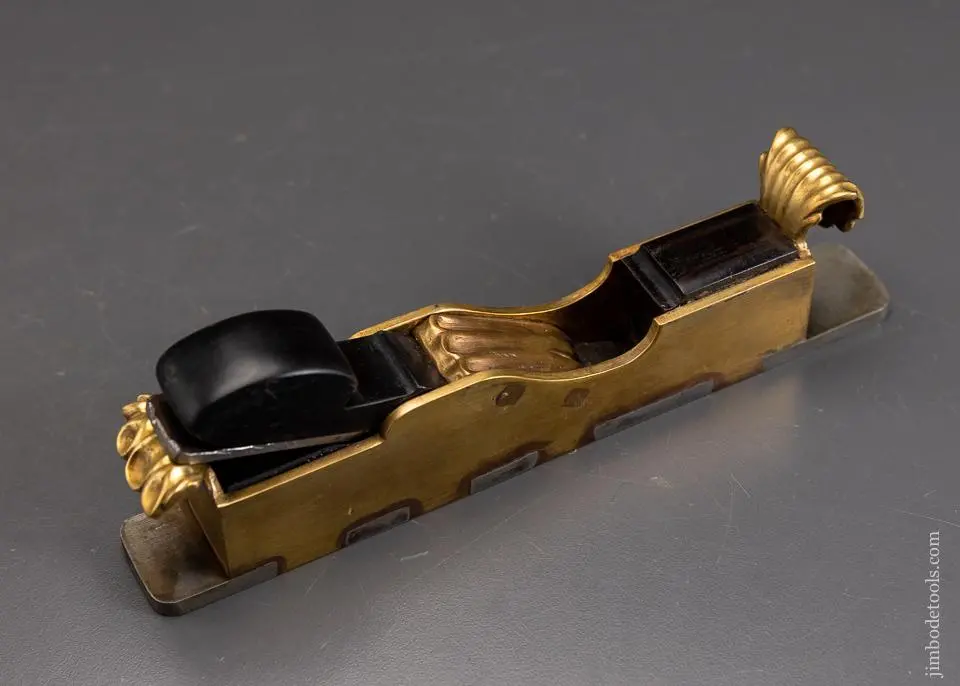 Remarkable Narrow Miter Plane In Gunmetal, Steel, And Ebony! - Excelsior 94623 - As Of Dec 9 2