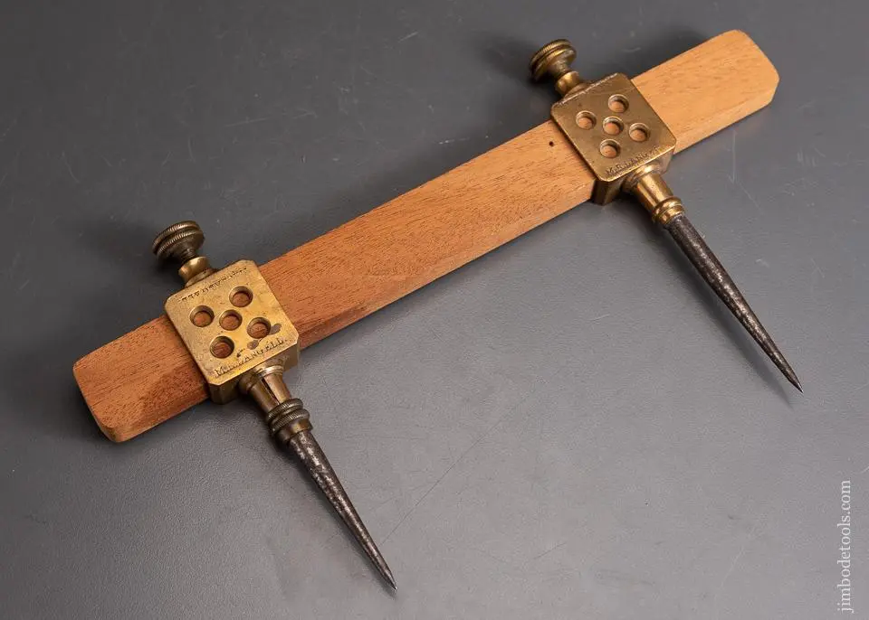 Rare Millers Patent Nov. 11, 1873 Brass Trammel Points - 95993 1